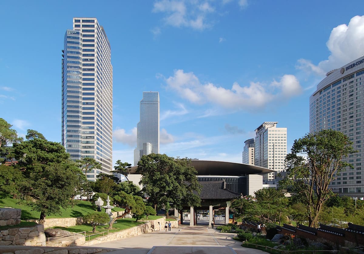 Bongeunsa Temple — COEX as seen from Bongeunsa temple