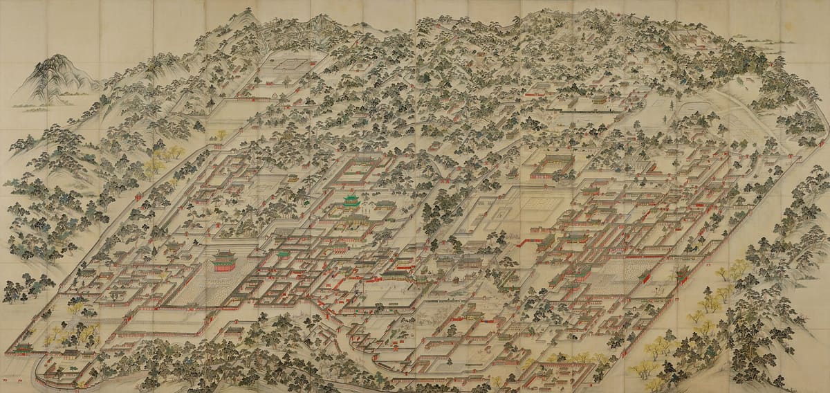 Changdeokgung Palace — Korean art-Donggwoldo-Changdeokgung and Changgyeonggung-Dong-A University-01