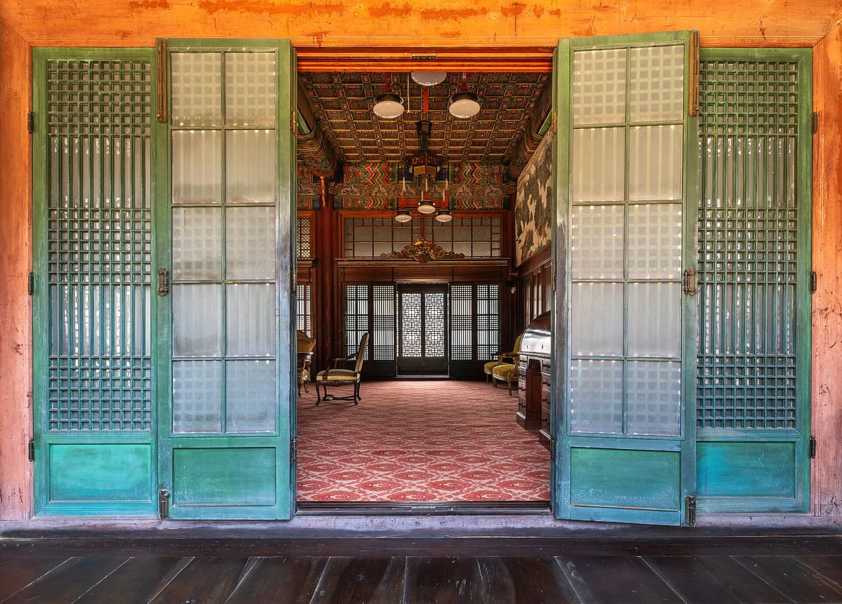 Changdeokgung Palace — Huijeongdang Hall interior through open doors at Changdeokgung Palace in Seoul