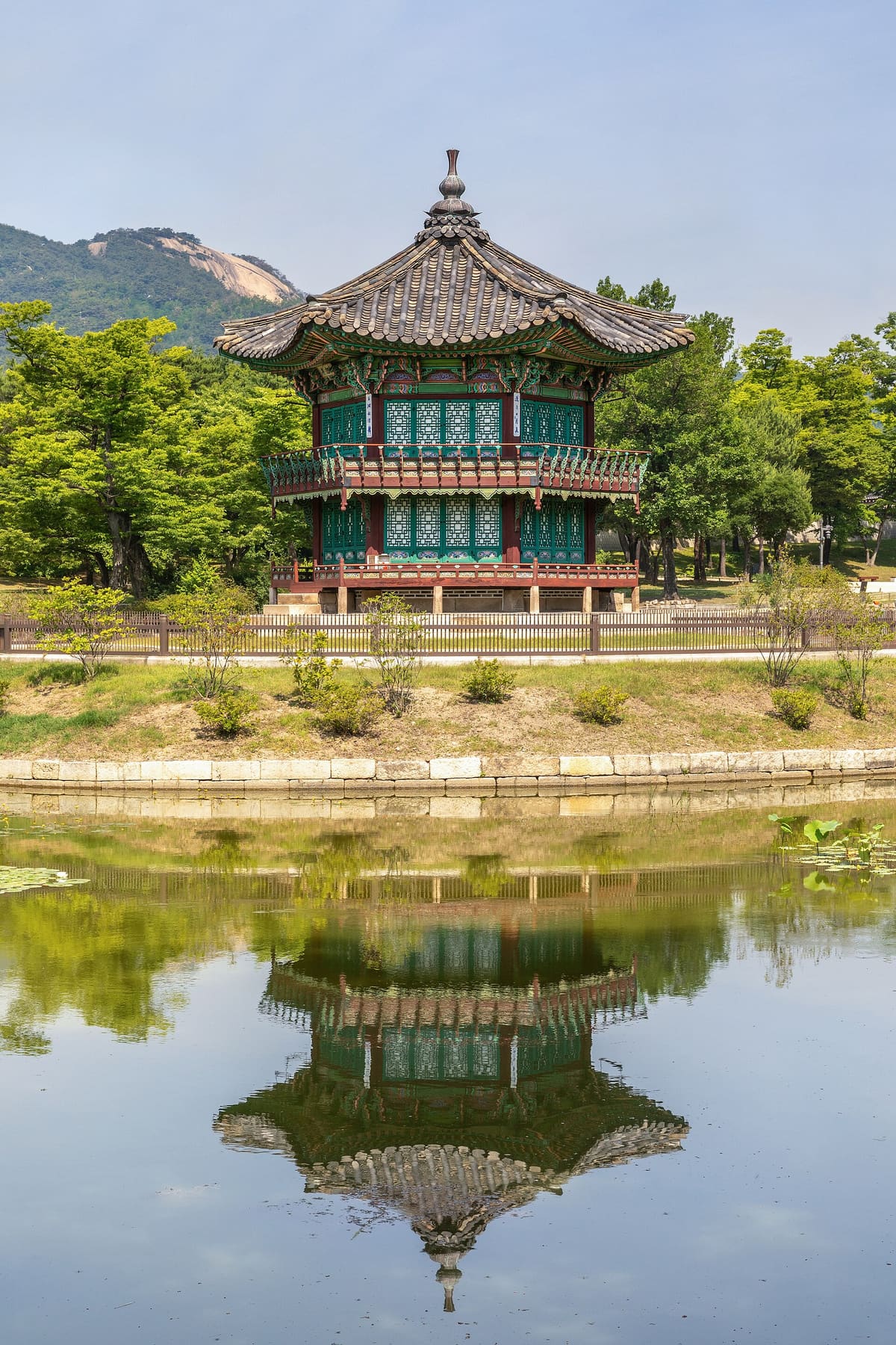 Gyeongbokgung Palace — Water reflection of Hyangwonjeong Pavilion at Gyeongbokgung Palace in Seoul