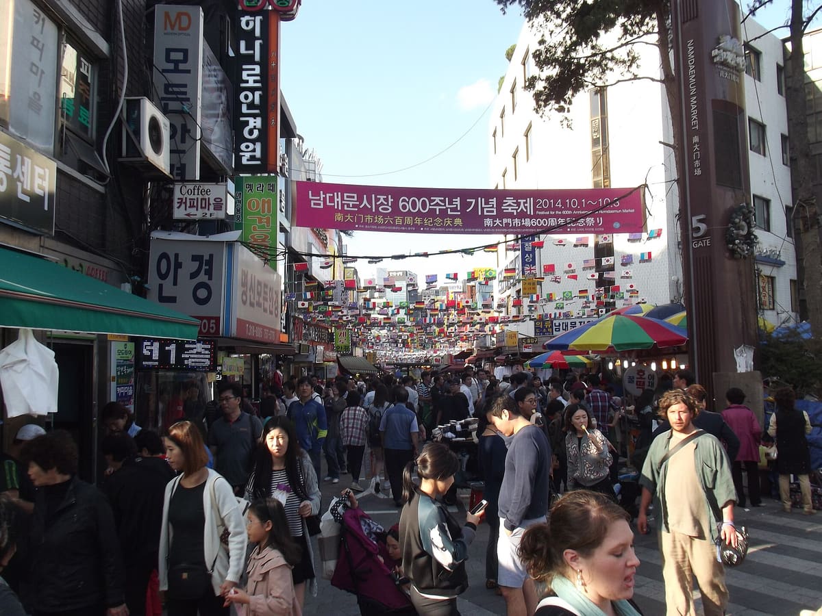 A trading alley inside Namdaemun Market