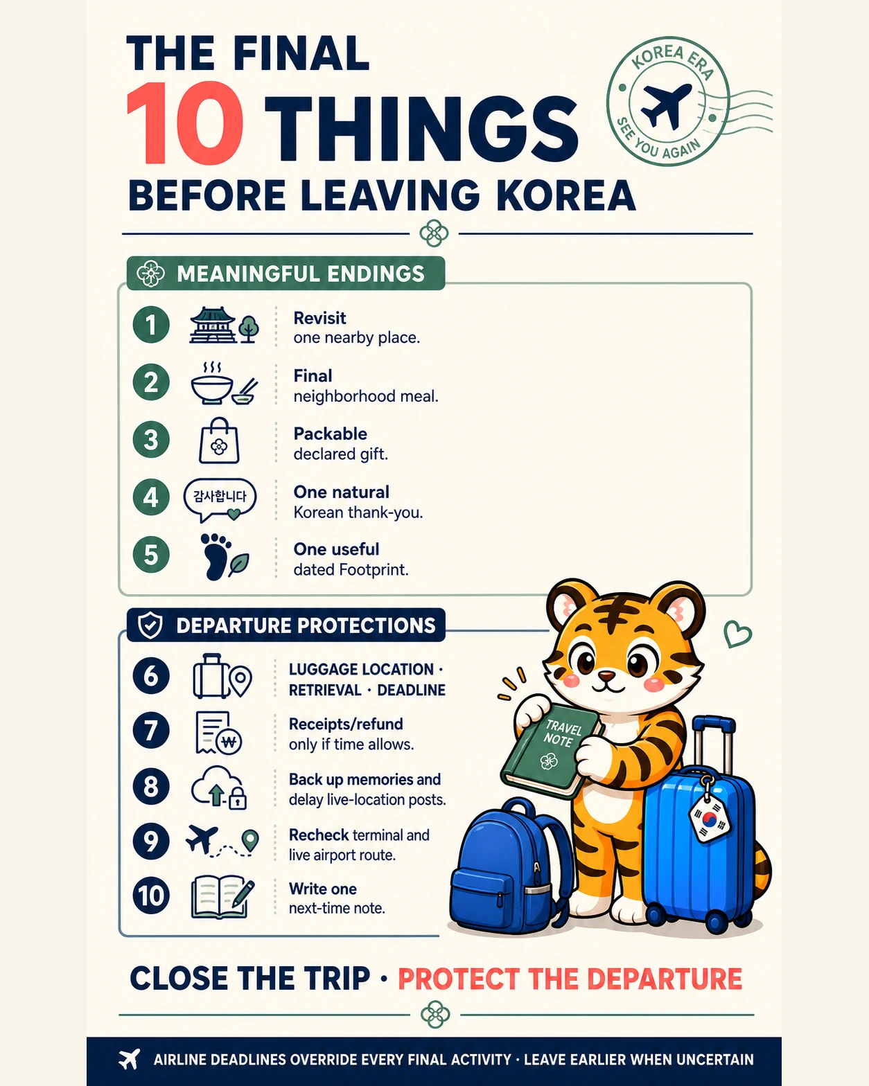 Korea Era tiger closes a Korea trip with five meaningful endings and five departure protections