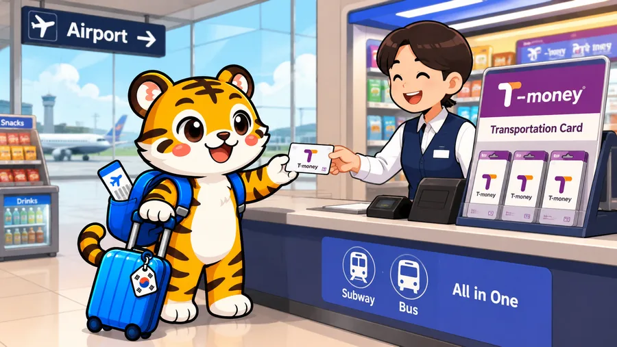 Illustration of a convenience store and a transport card vending machine
