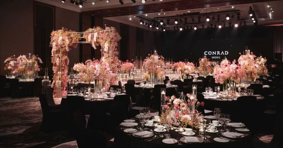Banquet hall prepared inside Conrad Seoul