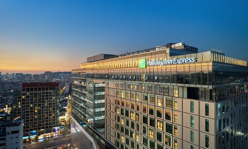 Exterior of Holiday Inn Express Seoul Hongdae in the AK Hongdae complex
