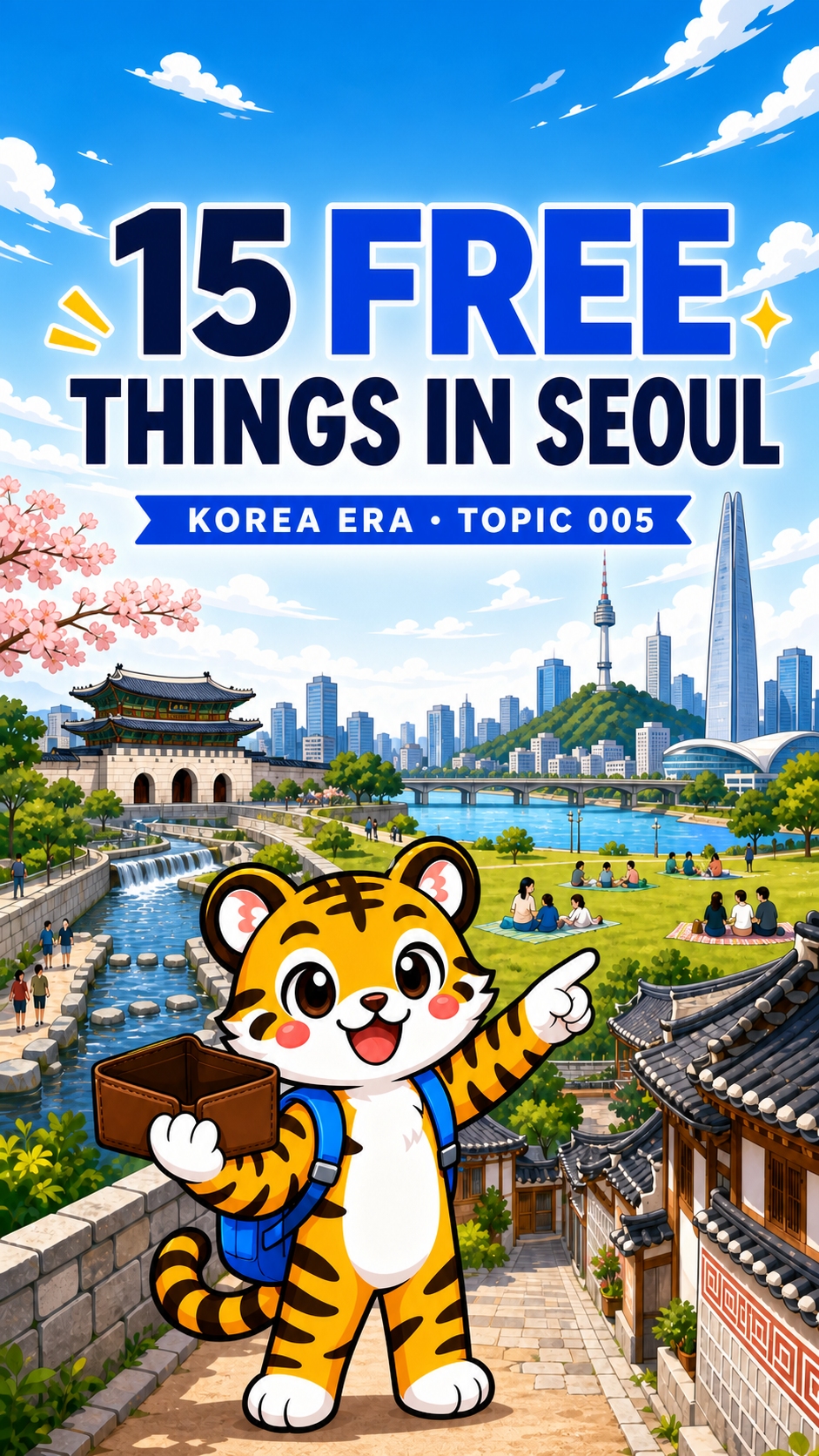 Vertical social cover for 15 genuinely free things to do in Seoul